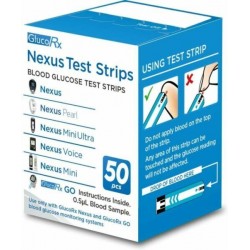 GlucoRx Nexus Test Strips Monitoring Blood Glucose 50pcs GlucoRx Nexus Test Strips Monitoring Blood Glucose 50pcs