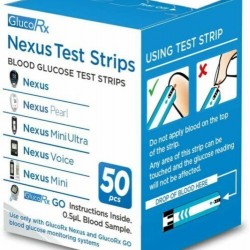 GlucoRx Nexus Test Strips Monitoring Blood Glucose 50pcs