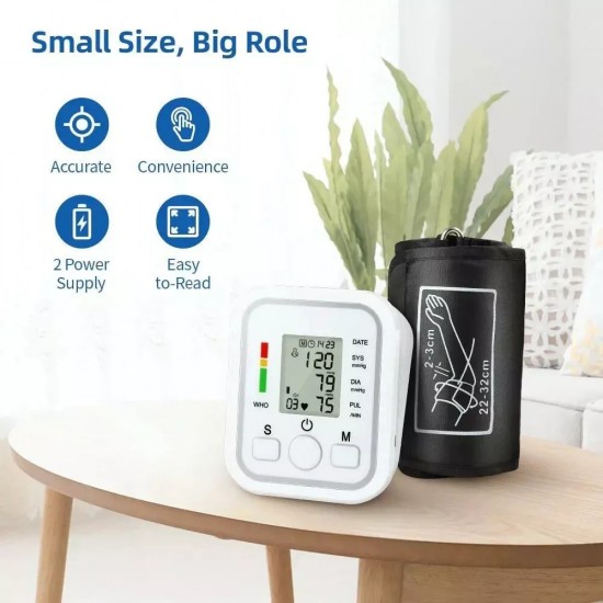 Digital Blood Pressure Monitor LCD Display & Voice Upper Arm Cuff BP Machine